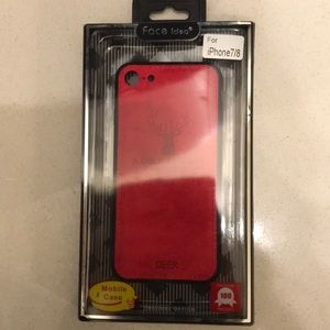 NWT Deer print red case for iPhone 7/8